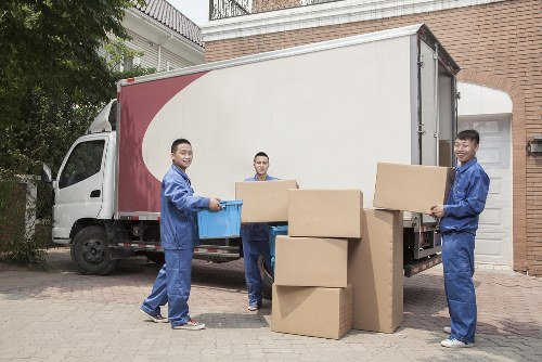 Moving van service for a local house move with boxes and furniture
