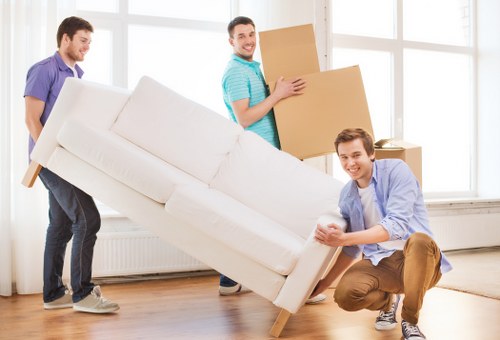 Household packing checklist and prepared boxes for moving day