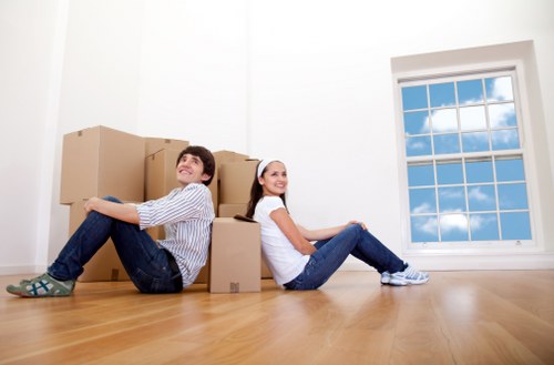 Usable household items being prepared for charity donation after a move