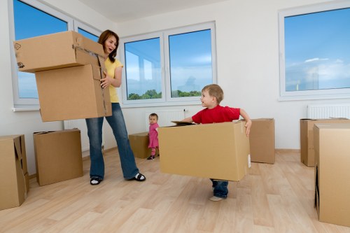 Careful loading of boxes and furniture for a home removal