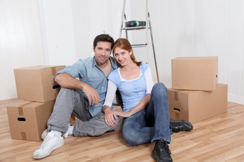 Professional house moving service loading furniture safely