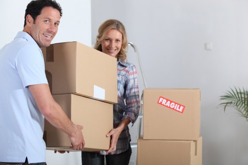 Local moving team navigating access and parking in House